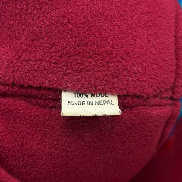 Rainbow Striped Wool Sherpa Hat Earflap Beanie Toque Toboggan Stocking Cap Nepal - Picture 6 of 7